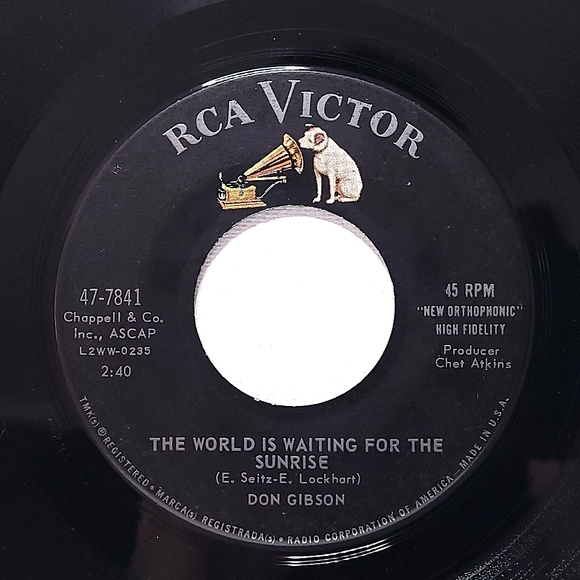 Don Gibson ~ 45 Record ~ What About Me/The World Is Waiting For The Sunrise VG+ - Picture 2 of 2